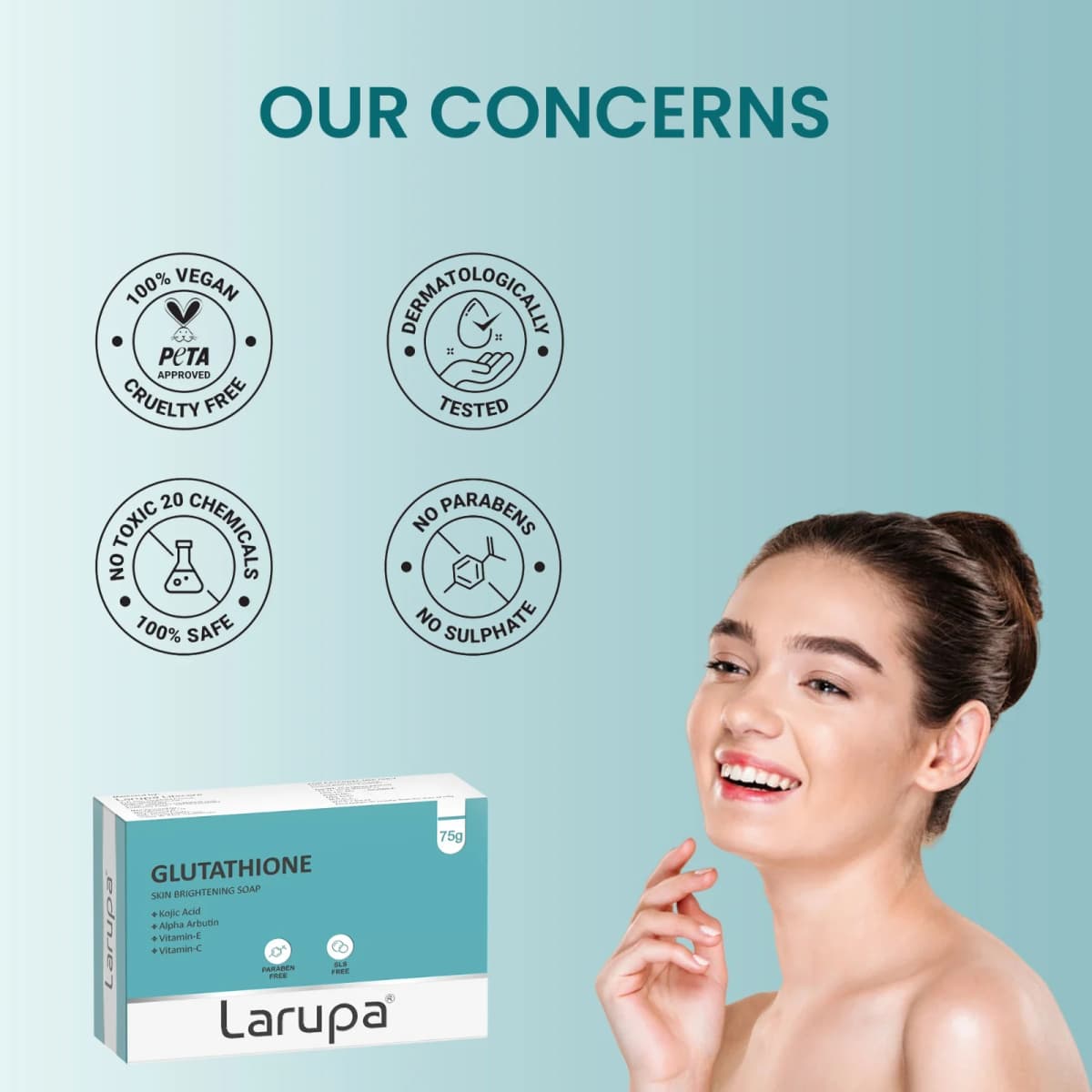 Larupa Skin Brightening Soap - certifications