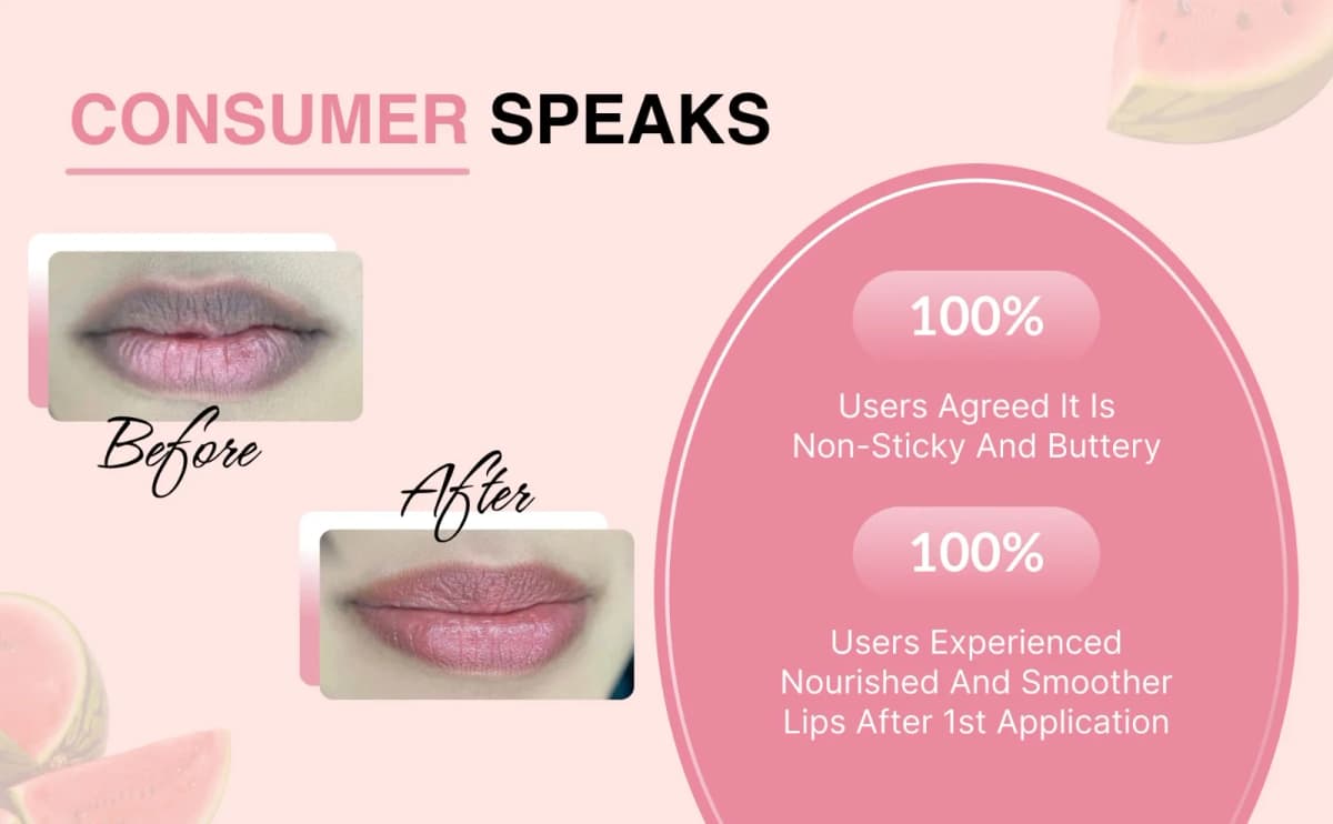 Larupa Tinted Ceramide Lip Balm - before-after